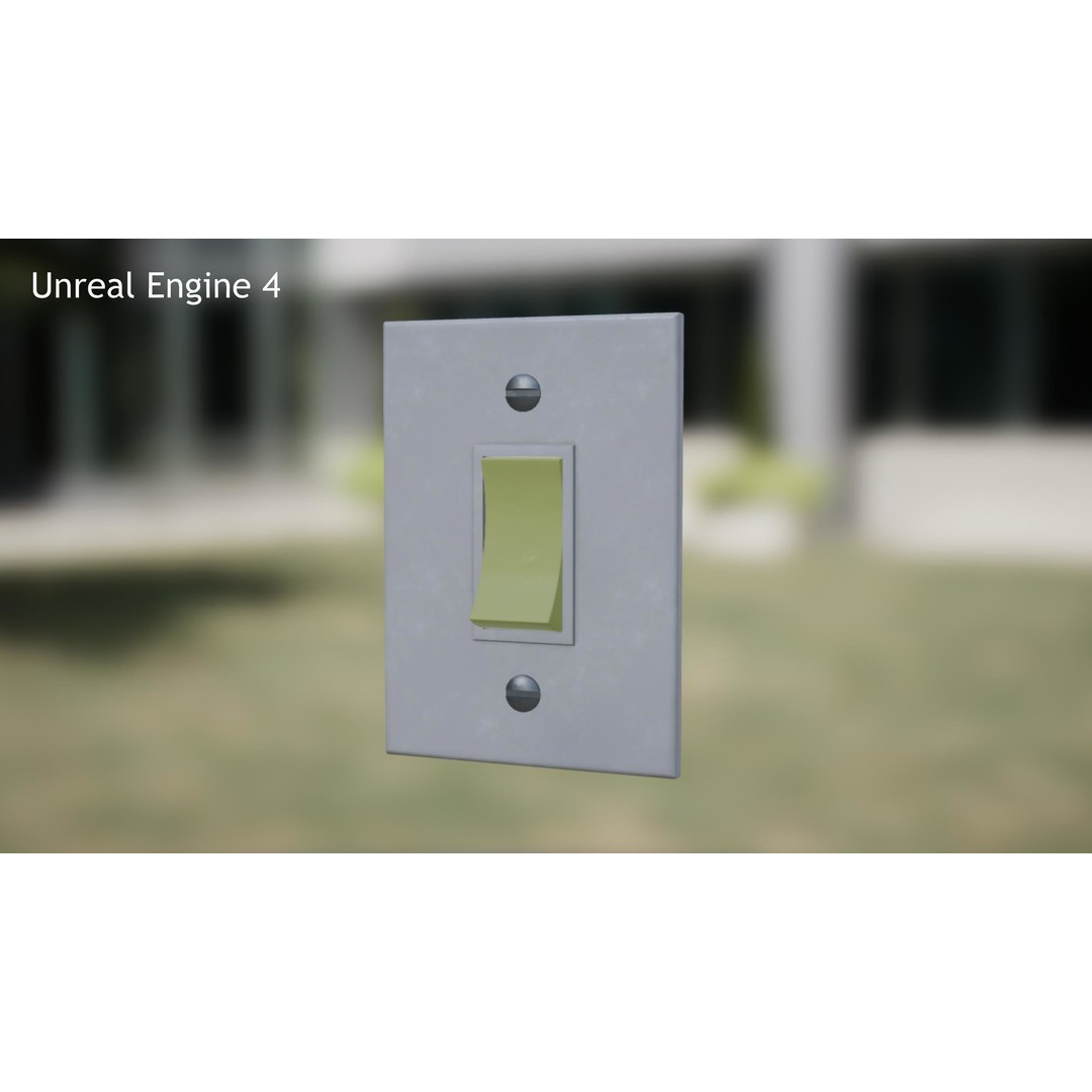 Phosphorescent Light Switch 3D Model – Low Poly PBR Asset for Games - View 8
