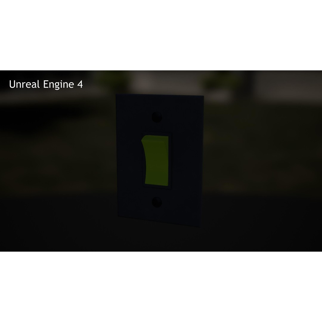 Phosphorescent Light Switch 3D Model – Low Poly PBR Asset for Games - View 9