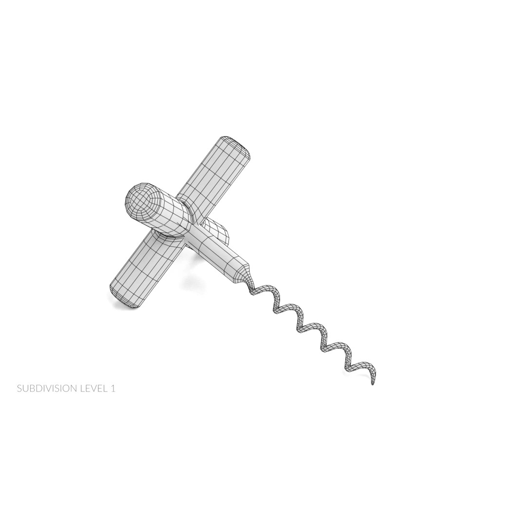 Corkscrew 3D Model – Realistic Twist-and-Pull Design, Blender - View 12