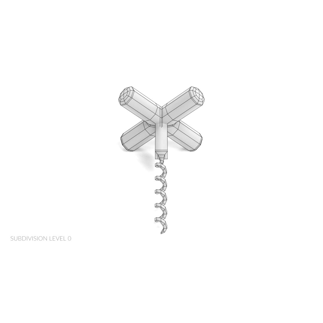 Corkscrew 3D Model – Realistic Twist-and-Pull Design, Blender - View 9