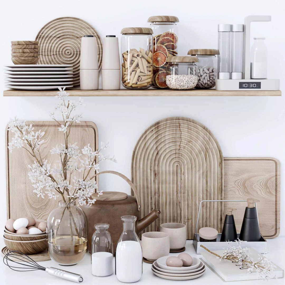 Kitchen Accessories 3D Model – Realistic Interior Design Asset, OBJ - View 2