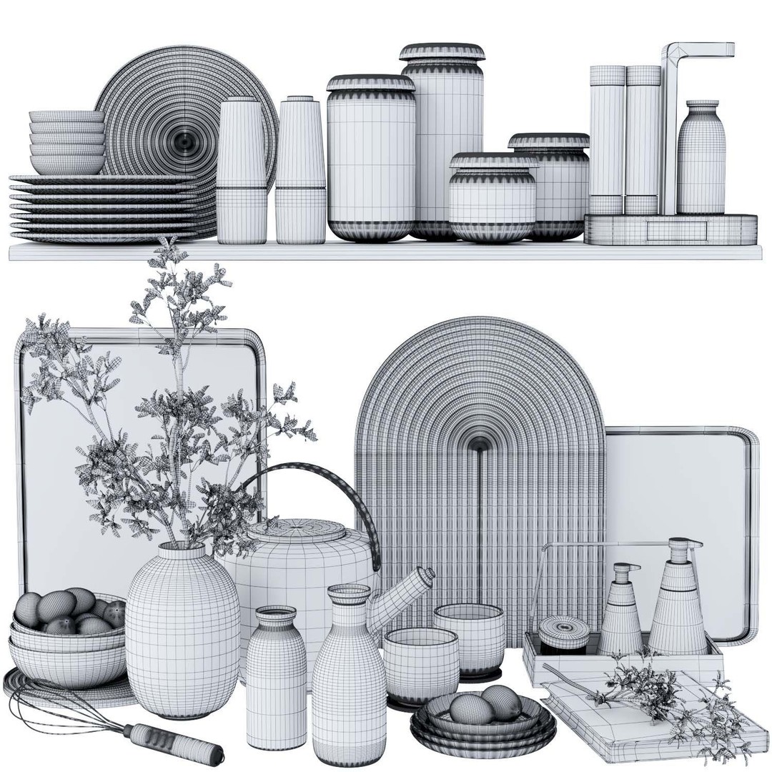 Kitchen Accessories 3D Model – Realistic Interior Design Asset, OBJ - View 5