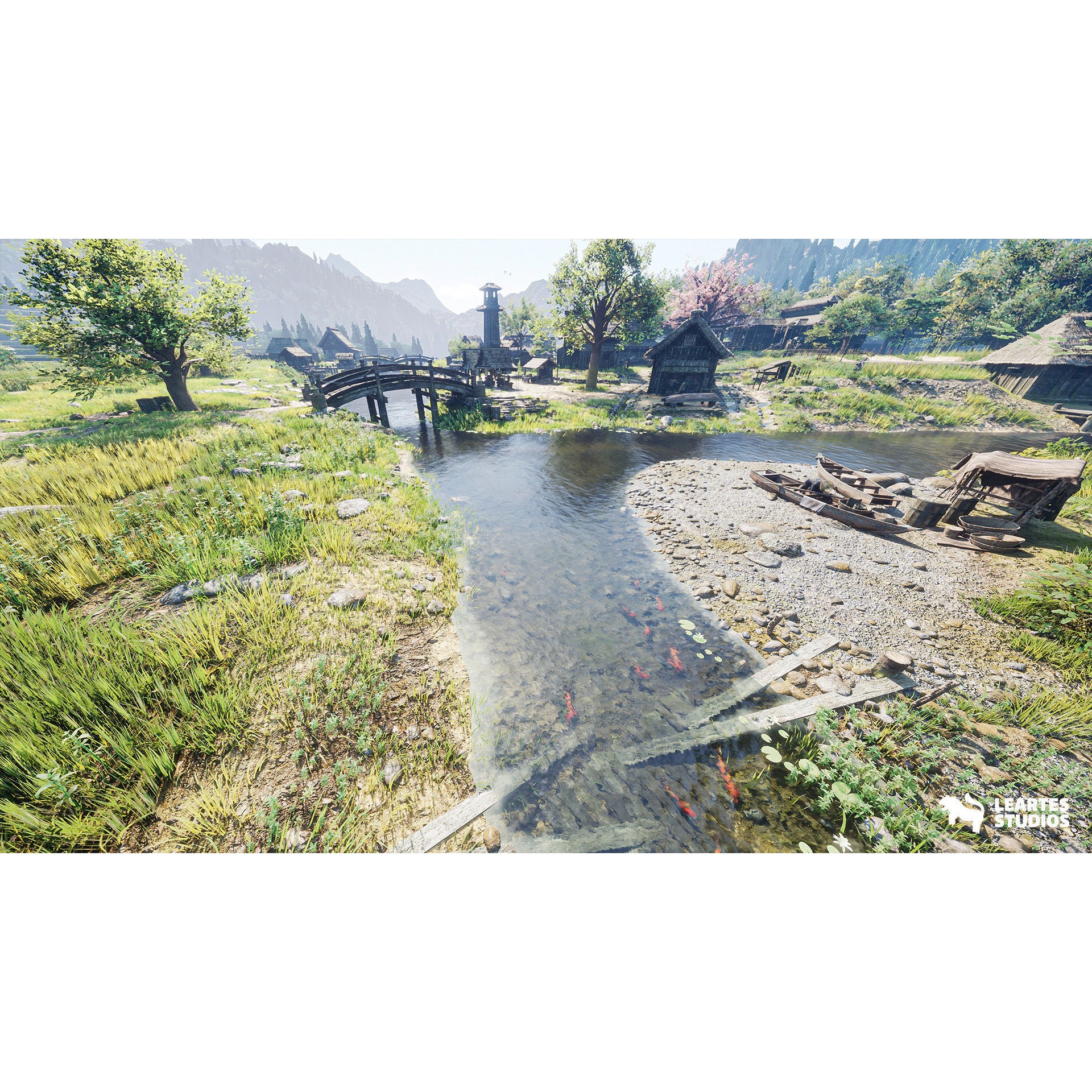 Feudal Japanese Village - Low-Poly Game-Ready 3D Model - View 14