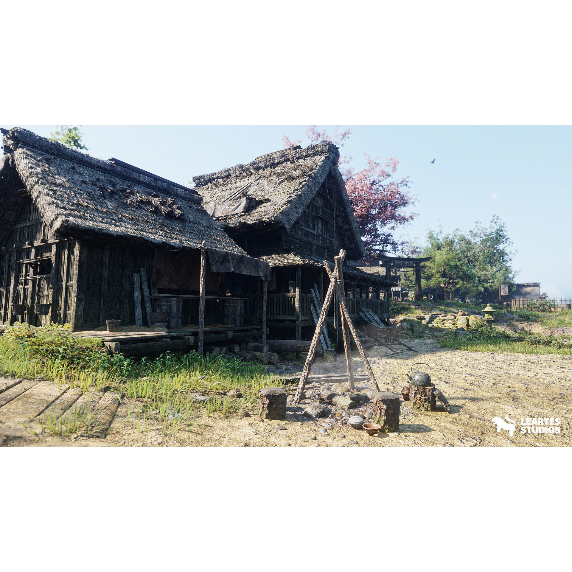 Feudal Japanese Village - Low-Poly Game-Ready 3D Model - View 4