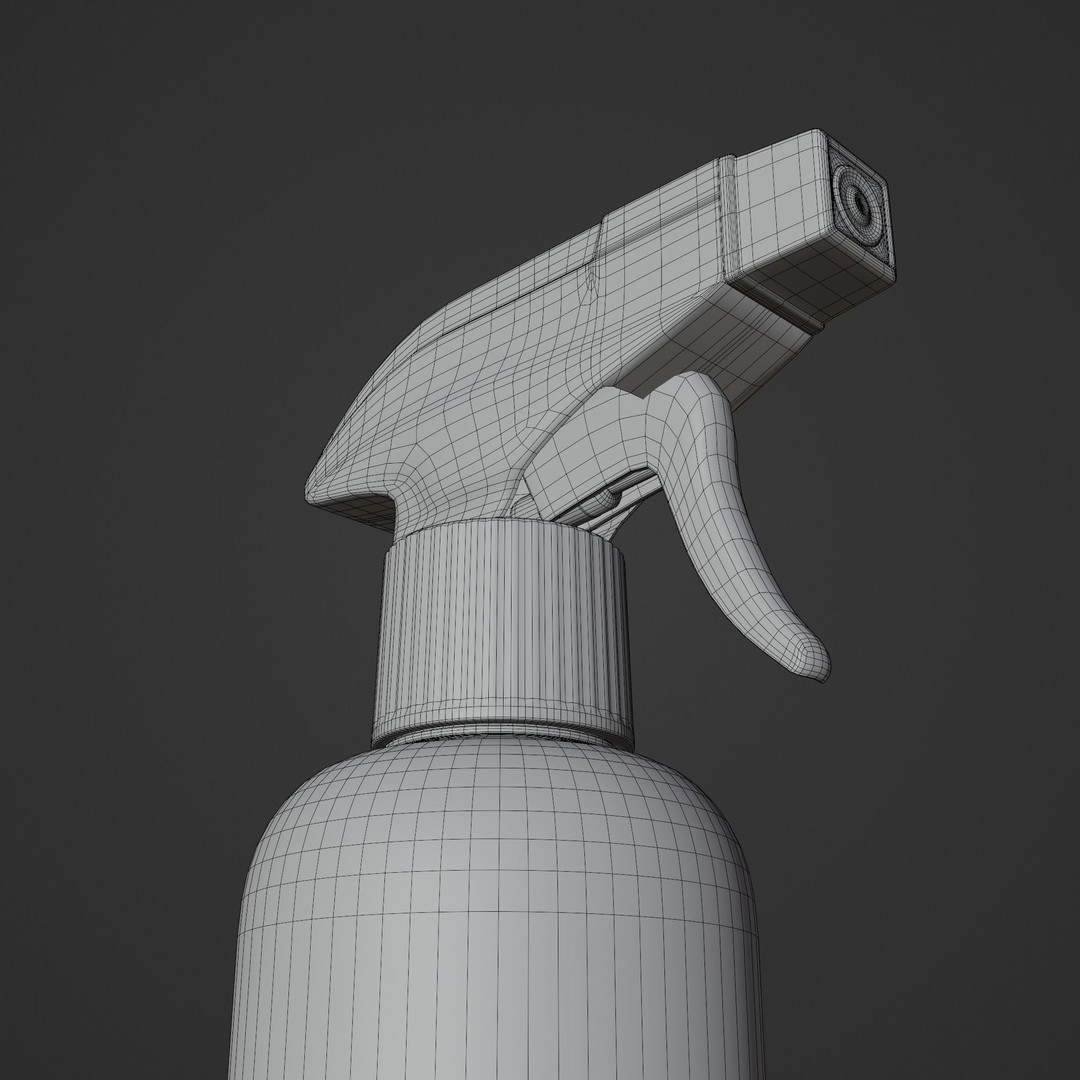 Water Spray 3D Model – Low Poly Household Tool, Blender, FBX, OBJ