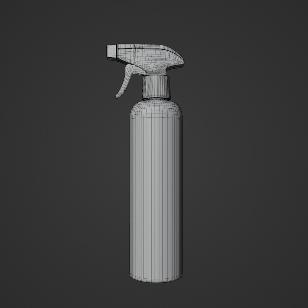 Water Spray 3D Model – Low Poly Household Tool, Blender, FBX, OBJ - View 7