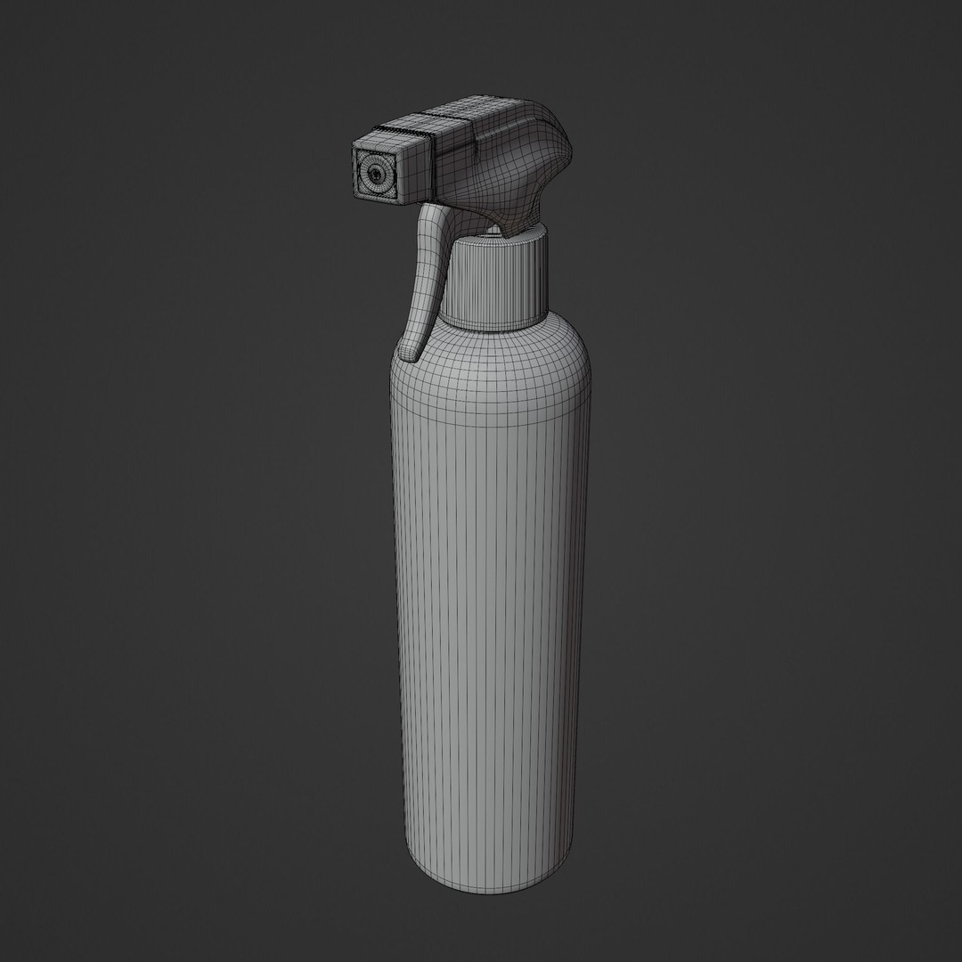 Water Spray 3D Model – Low Poly Household Tool, Blender, FBX, OBJ - View 8