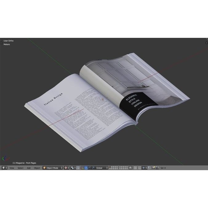 Open Magazine 3D Model – Low Poly Architectural Design Asset, FBX - View 10