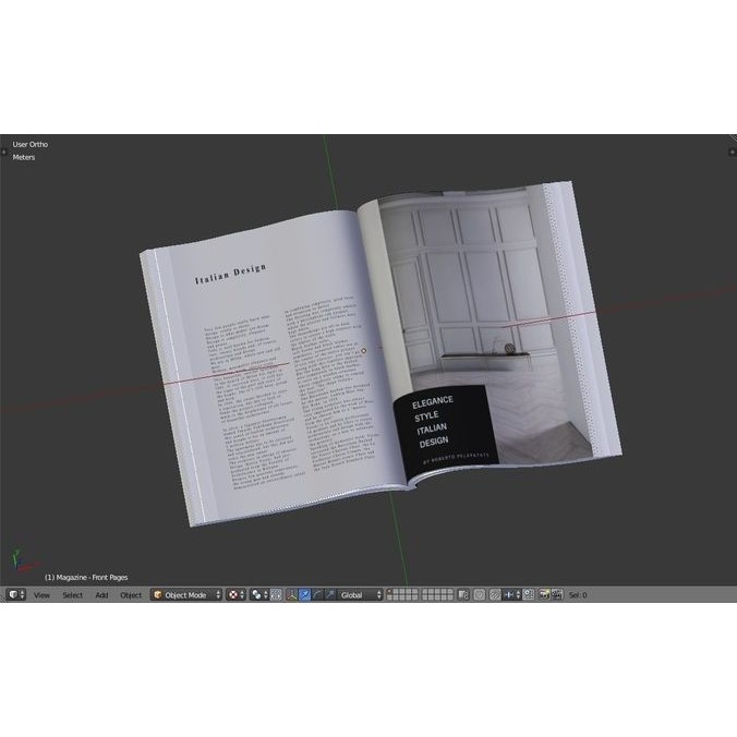 Open Magazine 3D Model – Low Poly Architectural Design Asset, FBX - View 12