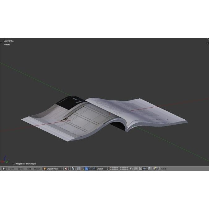 Open Magazine 3D Model – Low Poly Architectural Design Asset, FBX - View 4