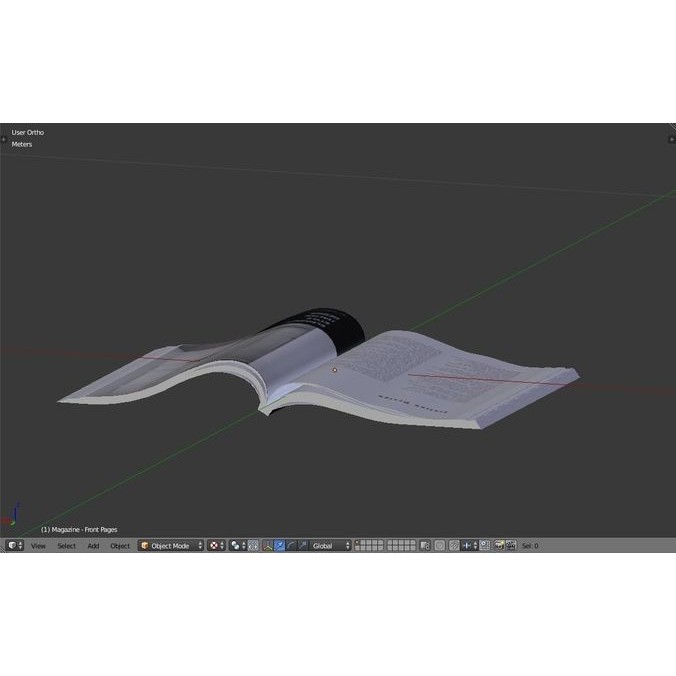 Open Magazine 3D Model – Low Poly Architectural Design Asset, FBX - View 5