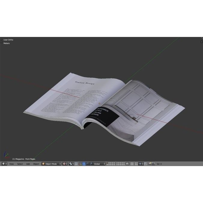 Open Magazine 3D Model – Low Poly Architectural Design Asset, FBX - View 6