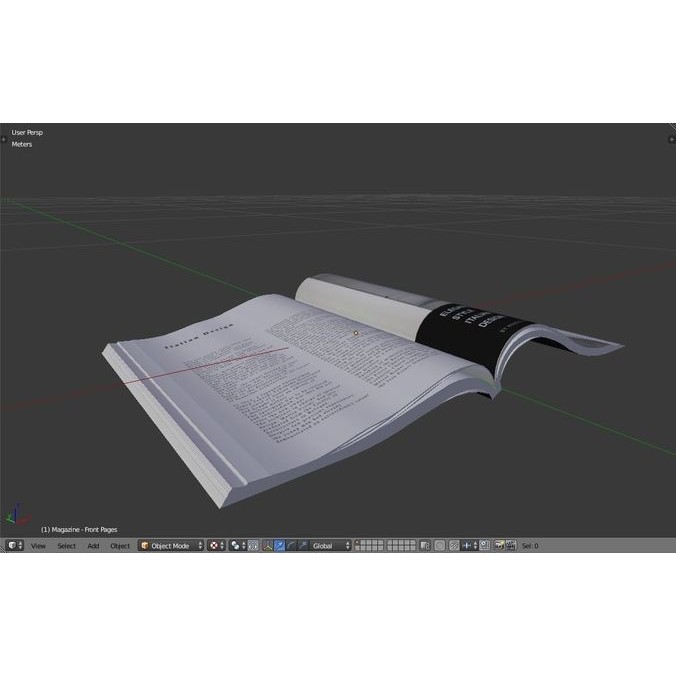 Open Magazine 3D Model – Low Poly Architectural Design Asset, FBX - View 7