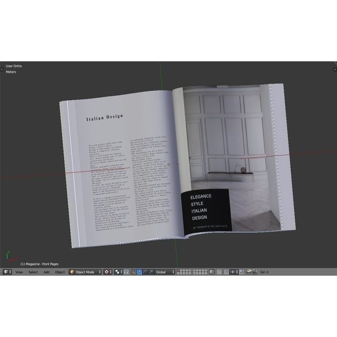 Open Magazine 3D Model – Low Poly Architectural Design Asset, FBX - View 8
