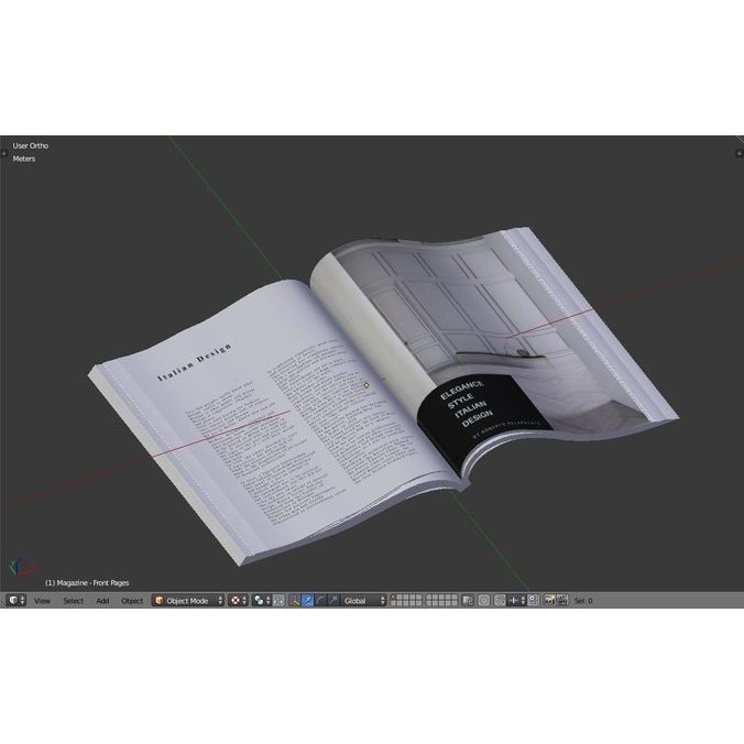 Open Magazine 3D Model – Low Poly Architectural Design Asset, FBX - View 9