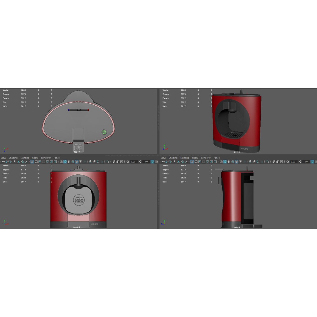 Coffee Maker 3D Model – Low Poly PBR Kitchen Appliance, FBX, OBJ - View 11
