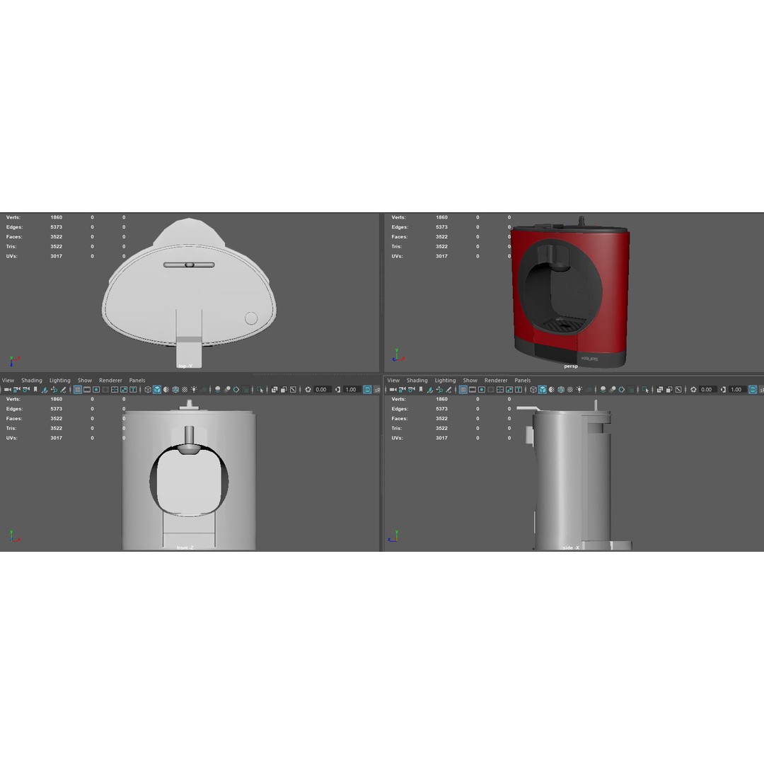 Coffee Maker 3D Model – Low Poly PBR Kitchen Appliance, FBX, OBJ - View 12