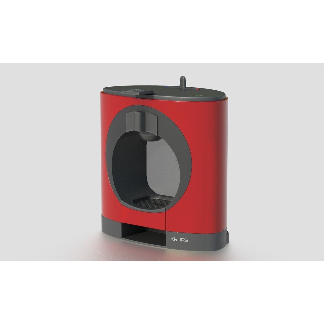Coffee Maker 3D Model – Low Poly PBR Kitchen Appliance, FBX, OBJ - View 3