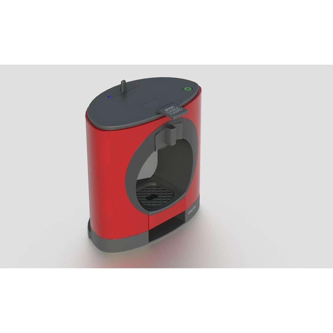 Coffee Maker 3D Model – Low Poly PBR Kitchen Appliance, FBX, OBJ - View 4