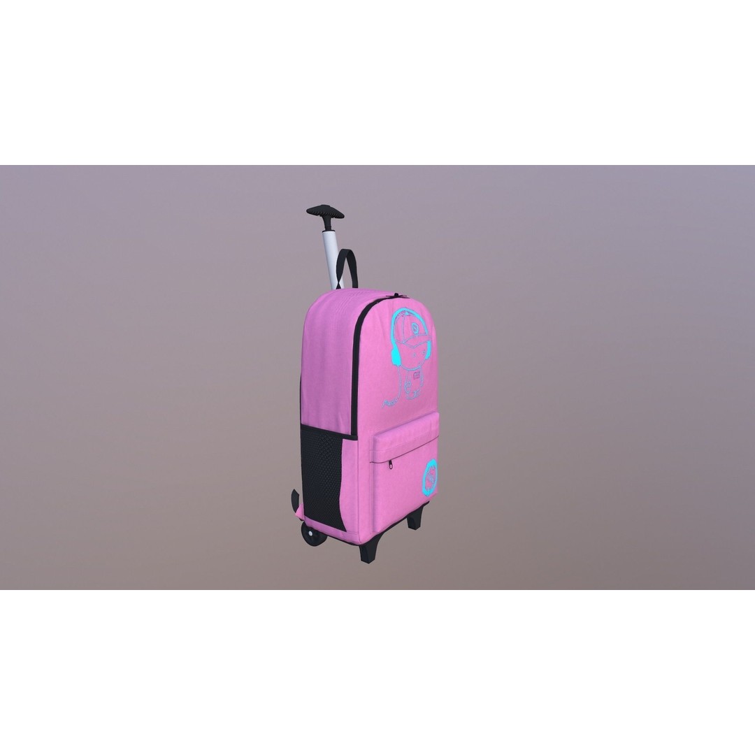 Kono Children Luggage Bag 3D Model – Game Ready PBR Asset, FBX, OBJ - View 24