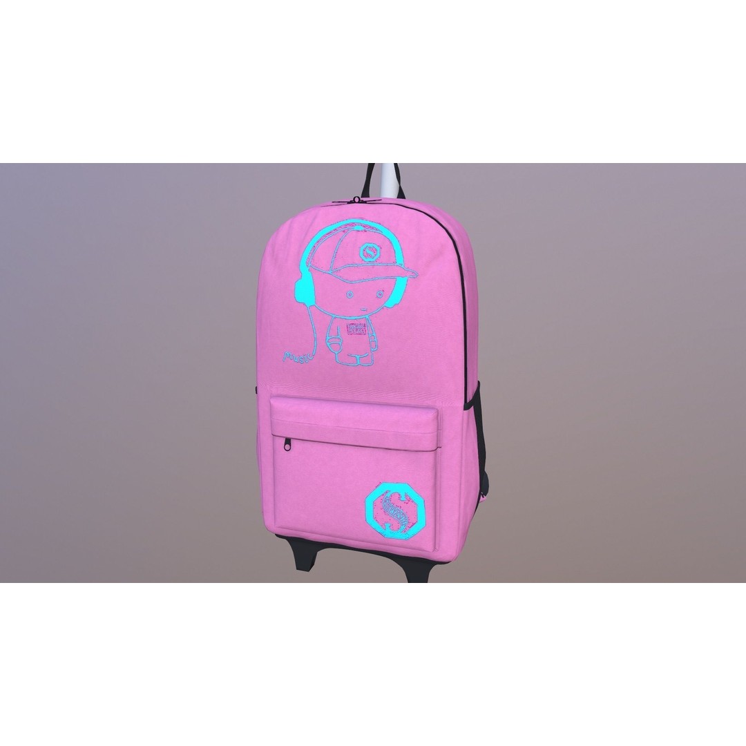 Kono Children Luggage Bag 3D Model – Game Ready PBR Asset, FBX, OBJ - View 3