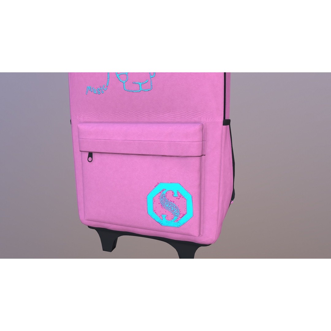 Kono Children Luggage Bag 3D Model – Game Ready PBR Asset, FBX, OBJ - View 4