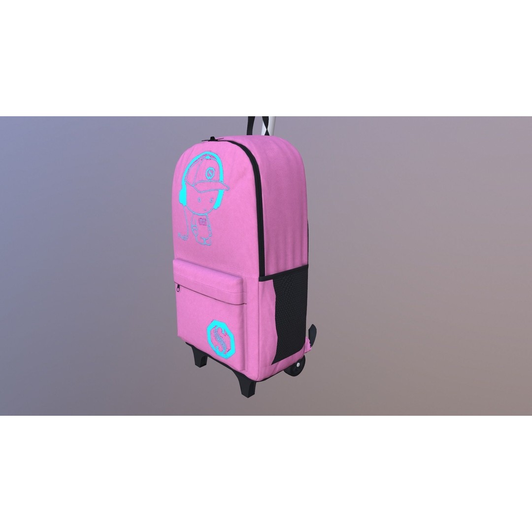 Kono Children Luggage Bag 3D Model – Game Ready PBR Asset, FBX, OBJ - View 5