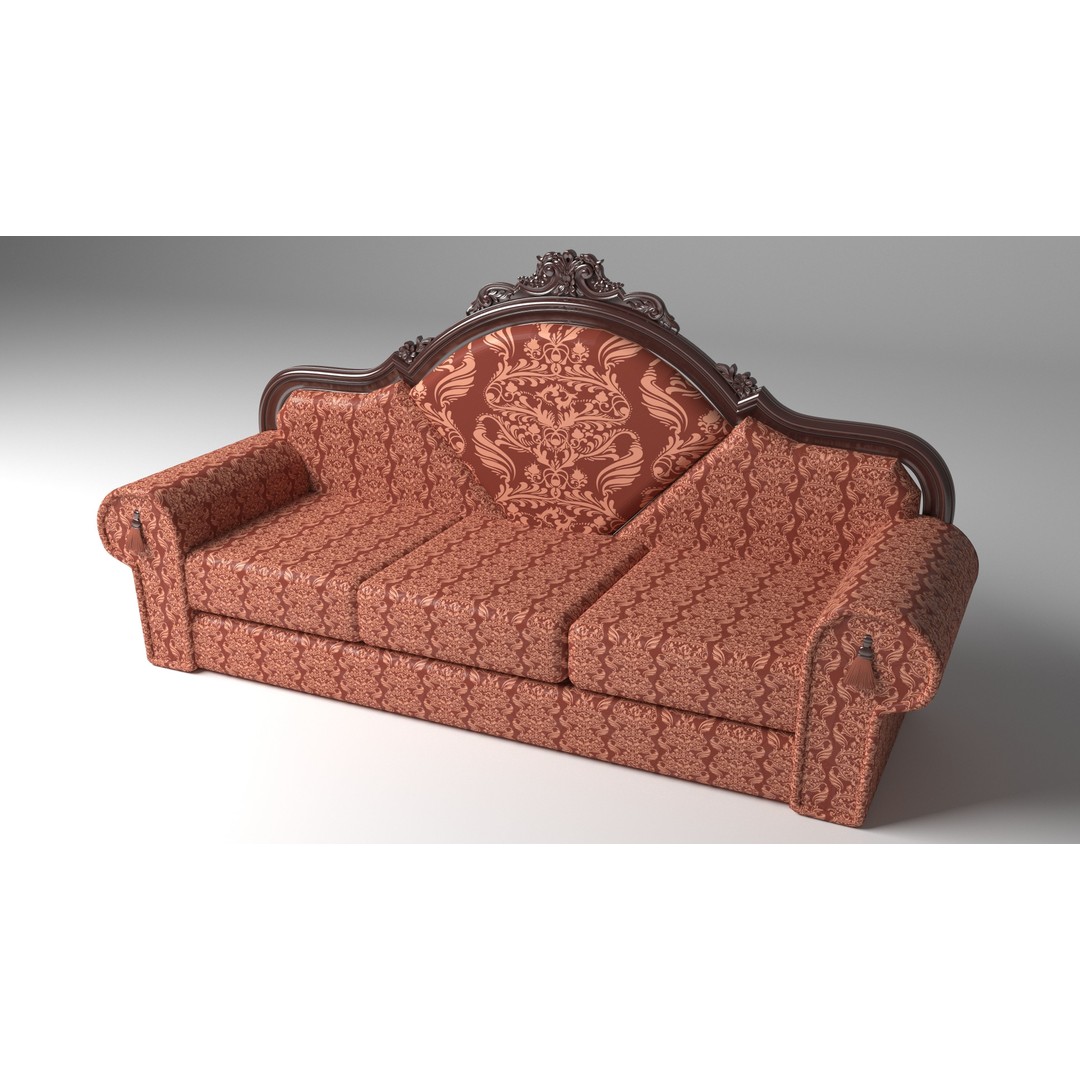 Sofa Rising Sun 3D Model – Modern Fabric Sofa, Game-Ready Formats - View 10