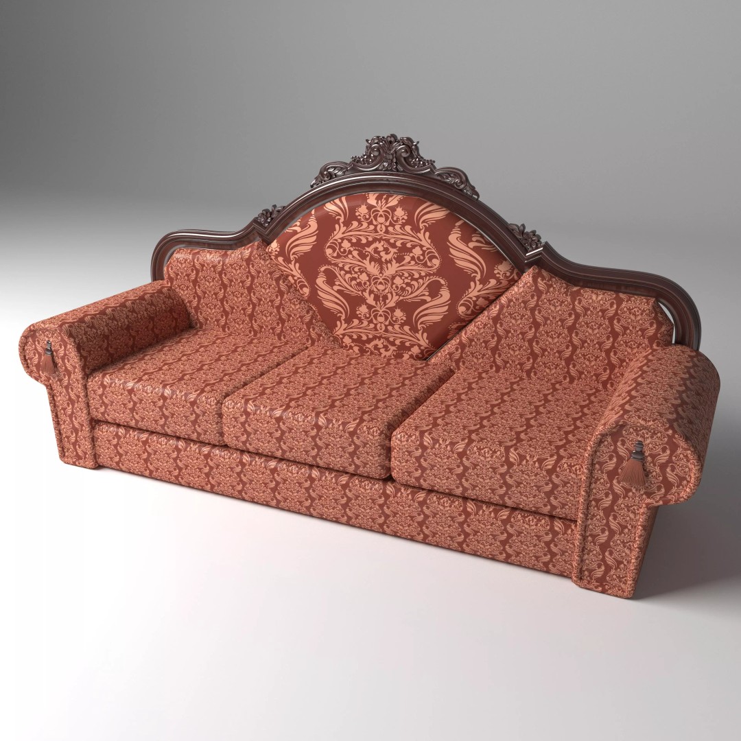 Sofa Rising Sun 3D Model – Modern Fabric Sofa, Game-Ready Formats - View 2