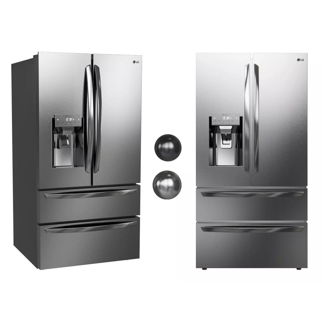 LG Refrigerator 3D Model – Modern 4-Door French Door, PBR Textures, FBX - View 2