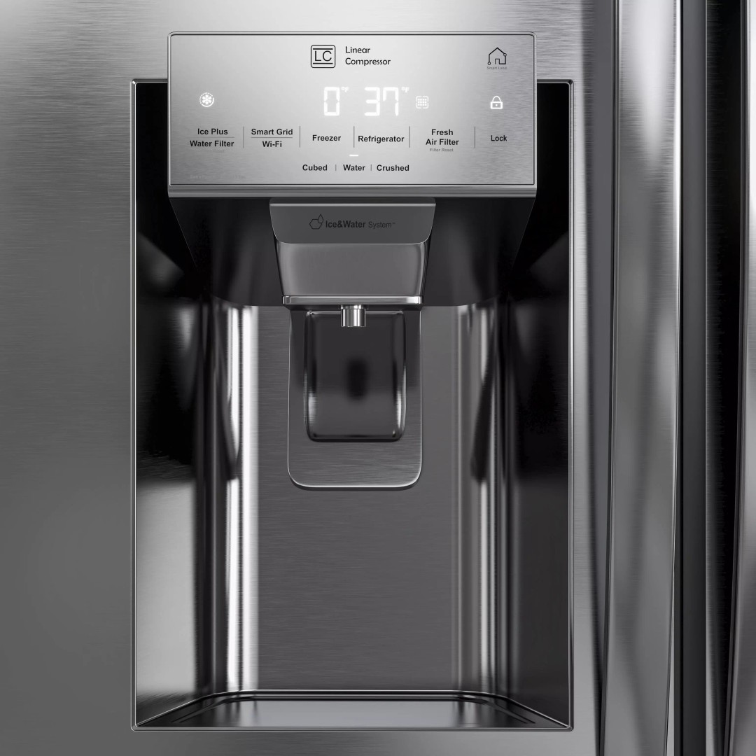 LG Refrigerator 3D Model – Modern 4-Door French Door, PBR Textures, FBX - View 4