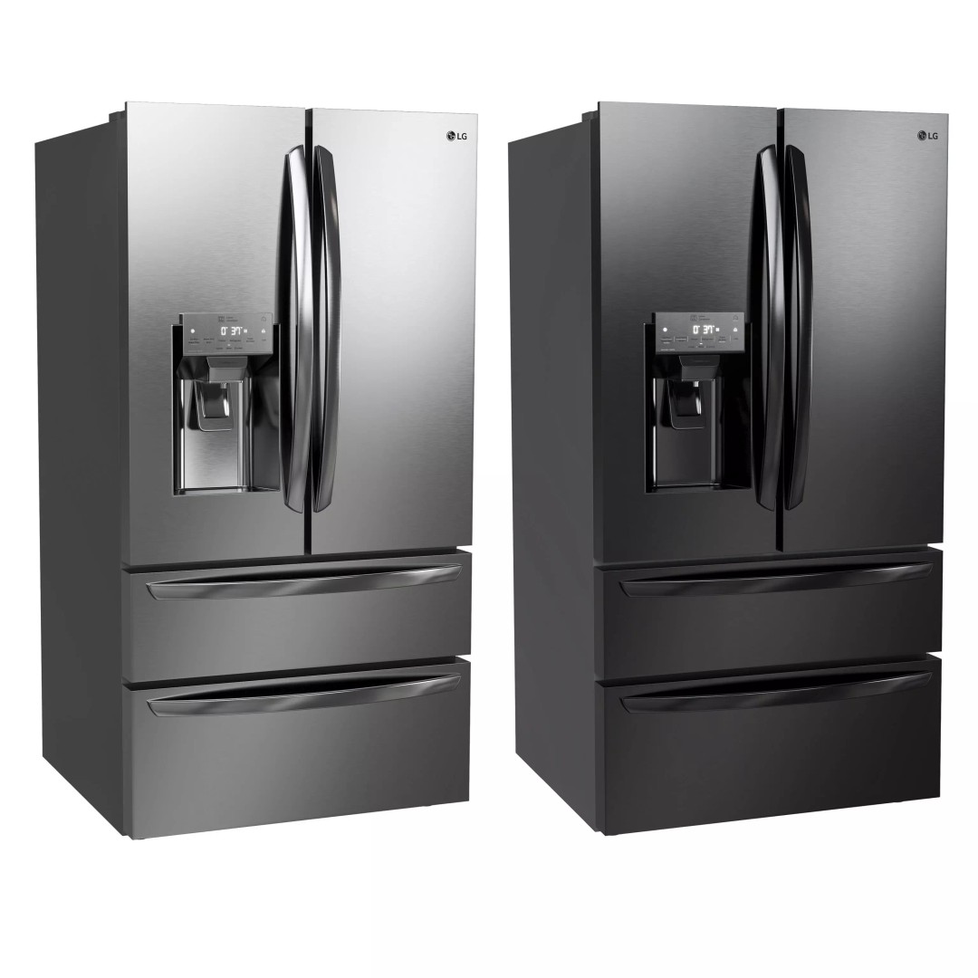 LG Refrigerator 3D Model – Modern 4-Door French Door, PBR Textures, FBX - View 7