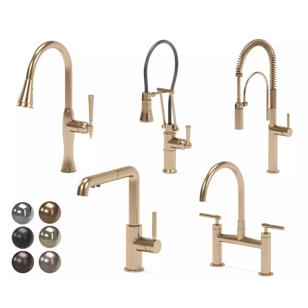 Brizo Kitchen Faucet 3D Model – Classic & Modern Styles, FBX, OBJ - View 2