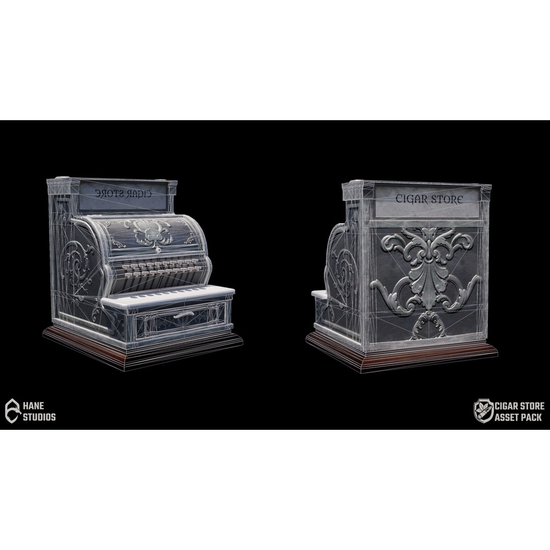 Vintage Cash Register 3D Model – Low Poly Game Ready Asset, FBX