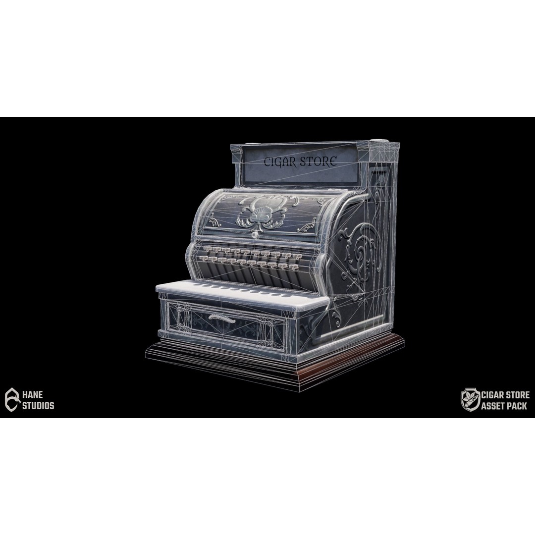 Vintage Cash Register 3D Model – Low Poly Game Ready Asset, FBX - View 10