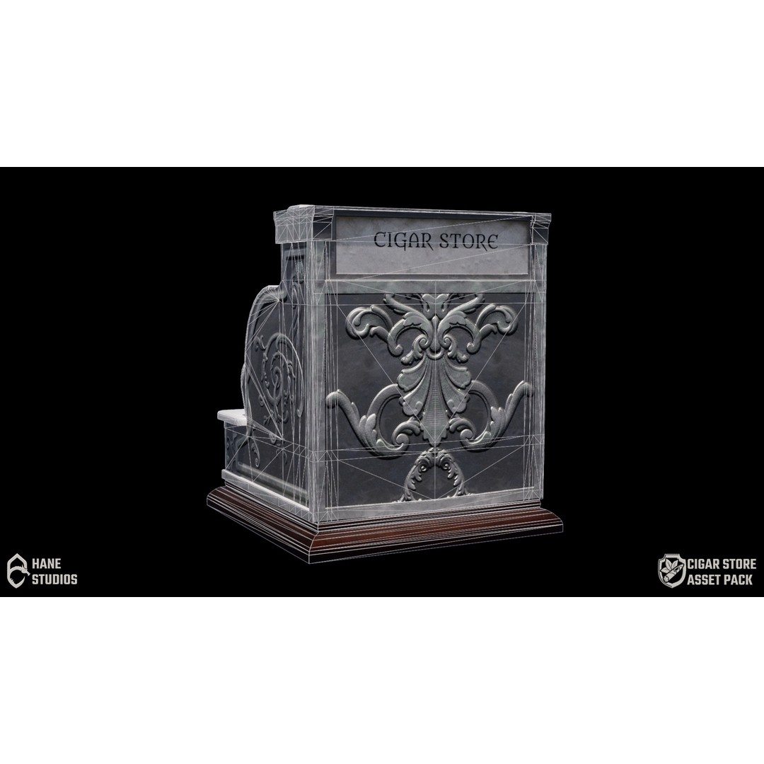 Vintage Cash Register 3D Model – Low Poly Game Ready Asset, FBX - View 11