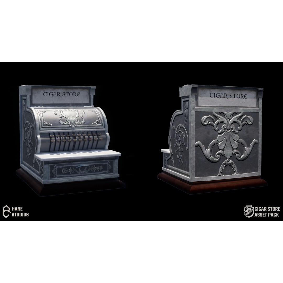 Vintage Cash Register 3D Model – Low Poly Game Ready Asset, FBX - View 3