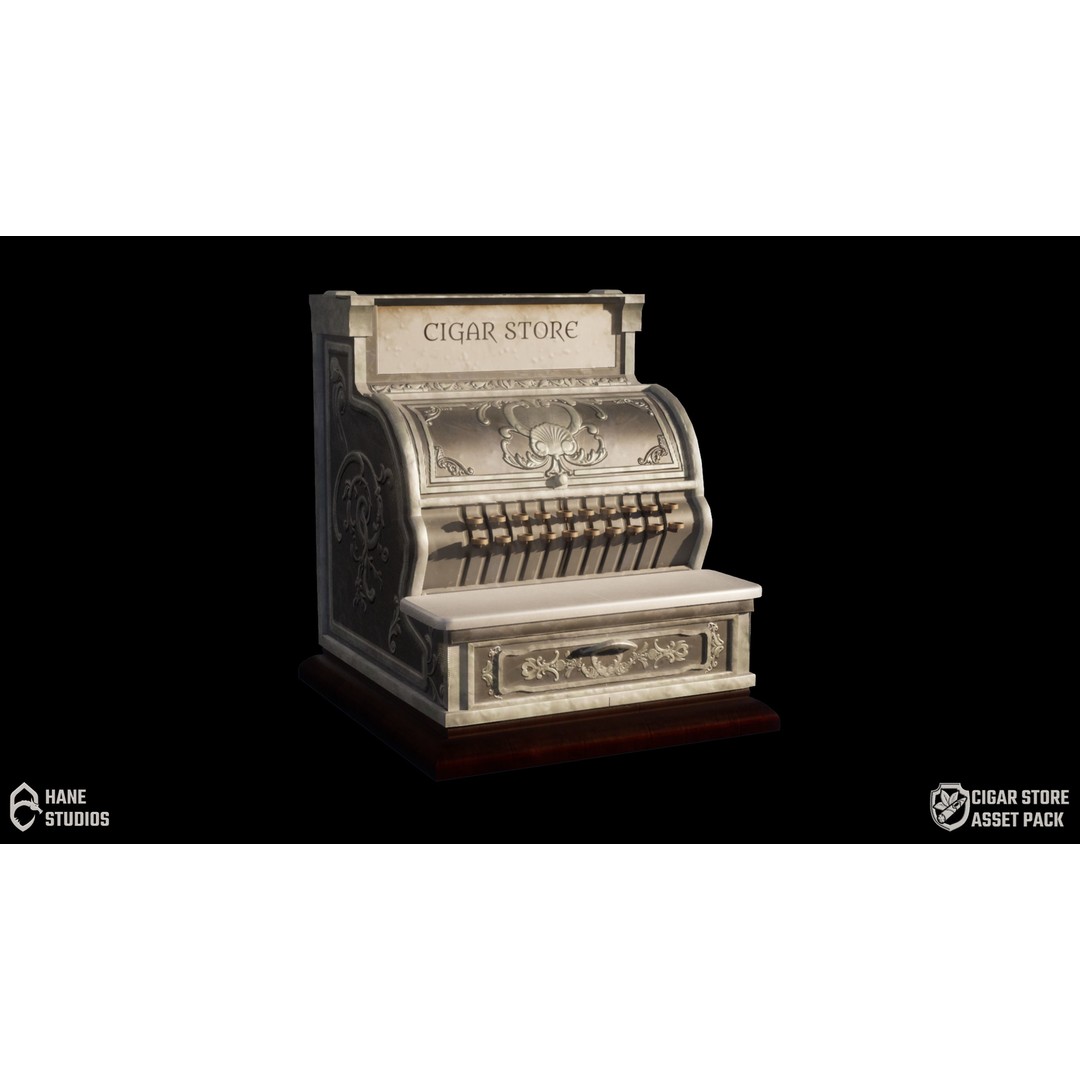 Vintage Cash Register 3D Model – Low Poly Game Ready Asset, FBX - View 4