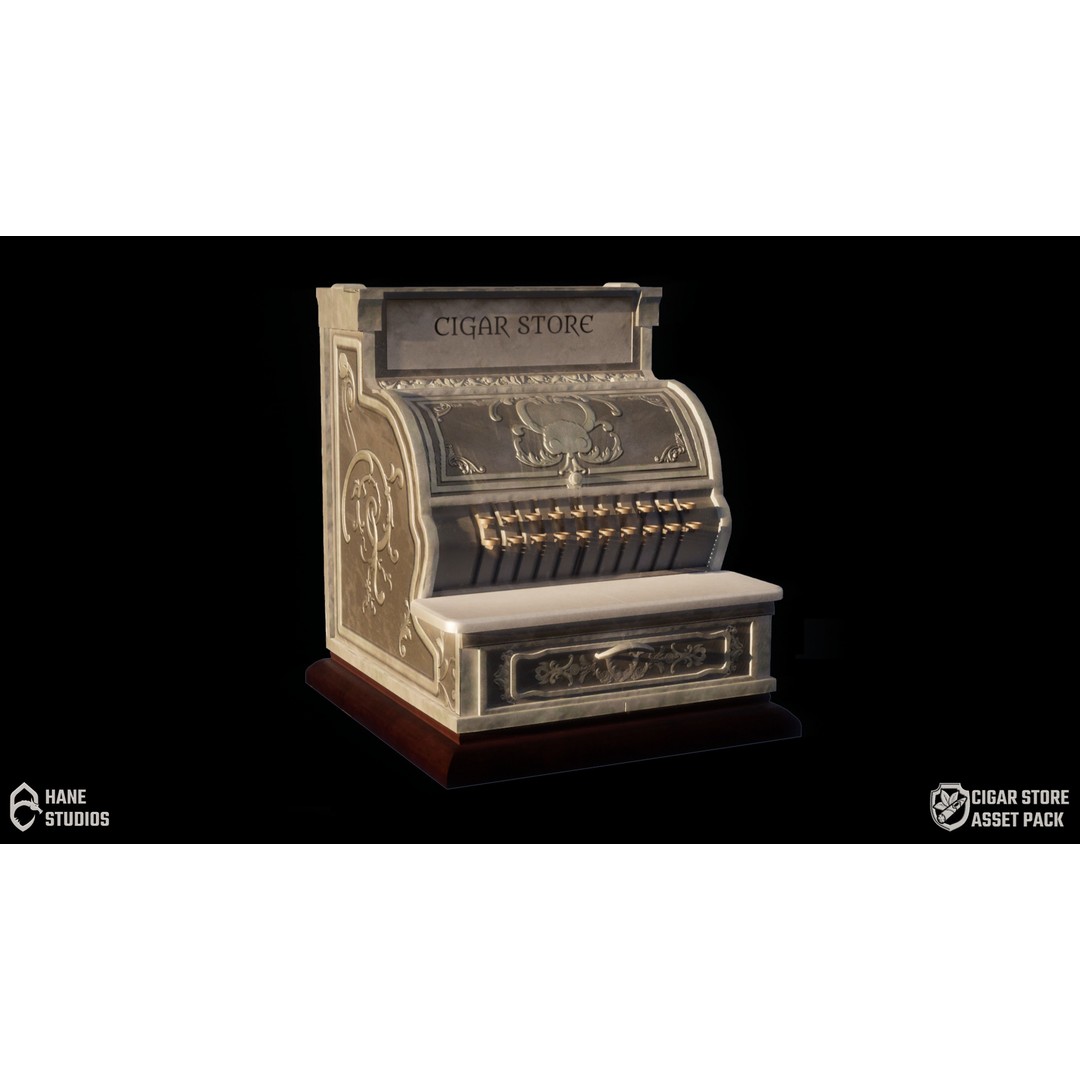 Vintage Cash Register 3D Model – Low Poly Game Ready Asset, FBX - View 5