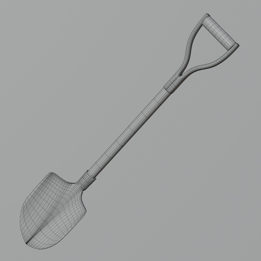 Realistic Shovel 3D Model – Detailed PBR Game Asset, FBX & OBJ - View 3