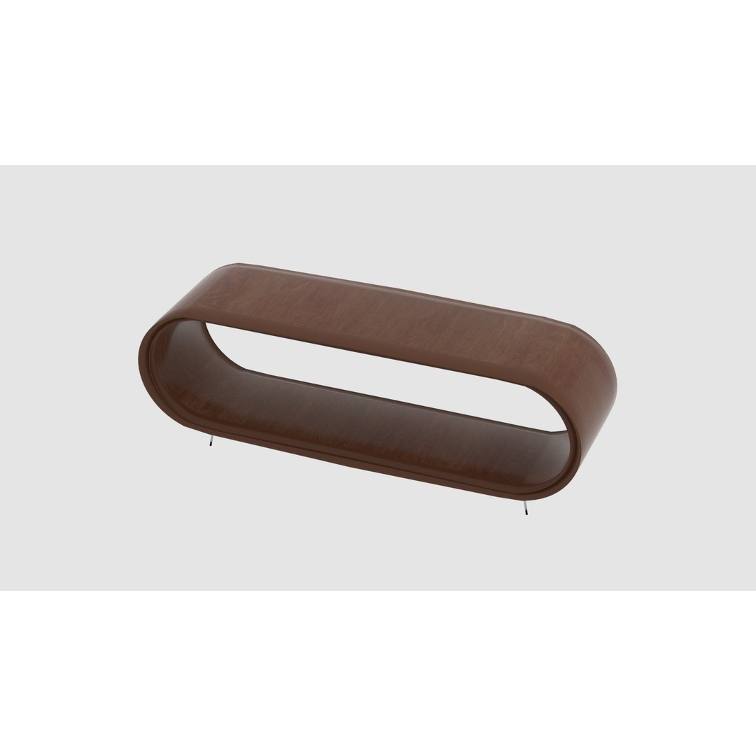 Hoop Coffee Table 3D Model – Low Poly Wooden Design for VR/AR - View 5