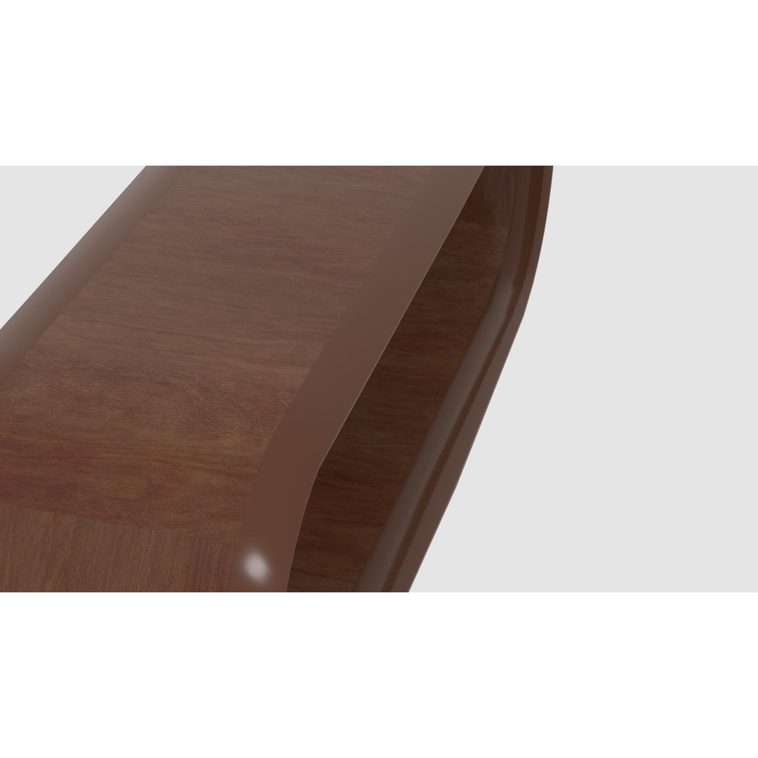Hoop Coffee Table 3D Model – Low Poly Wooden Design for VR/AR - View 6