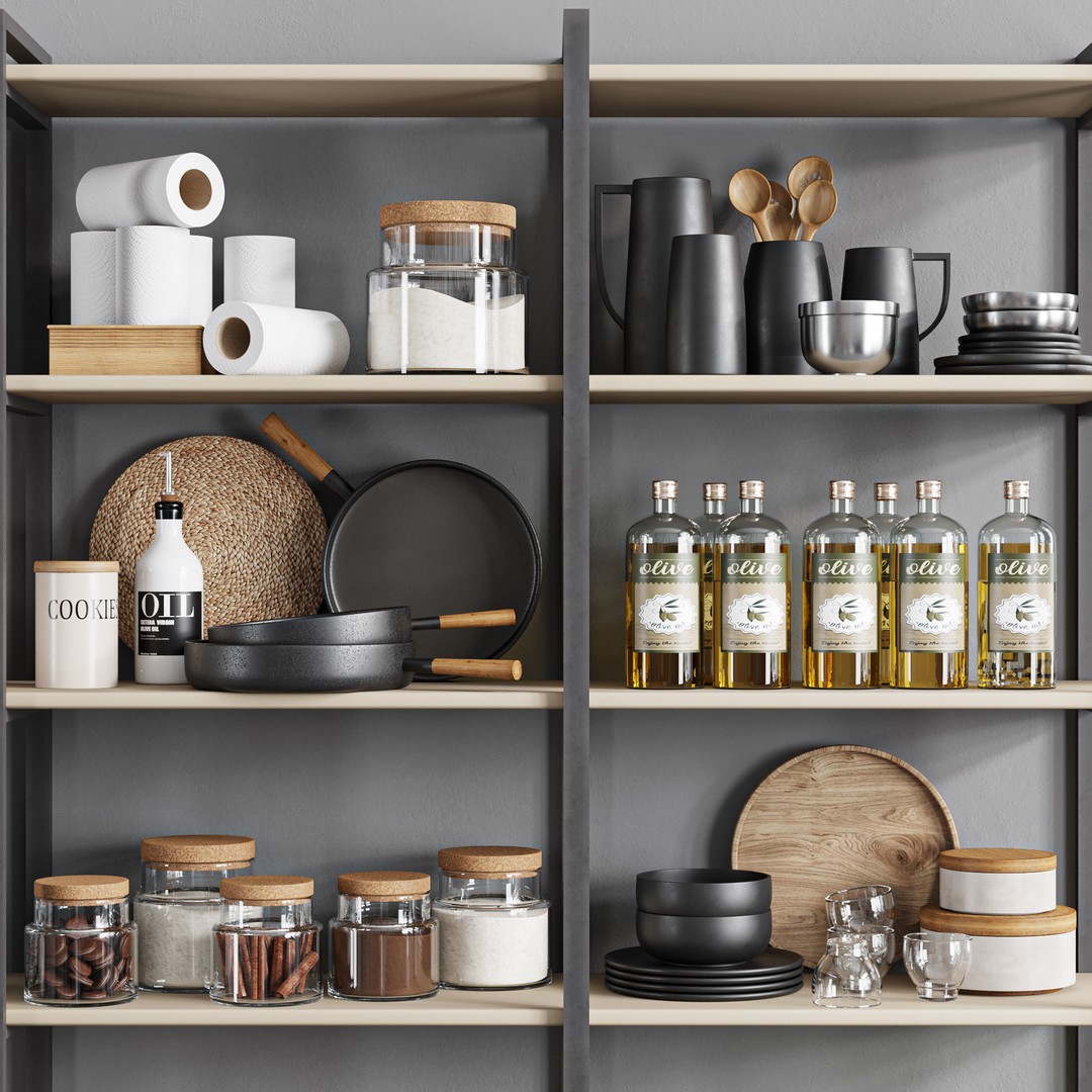 Kitchen Accessories 3D Model – High Poly Asset, FBX & OBJ Formats - View 4