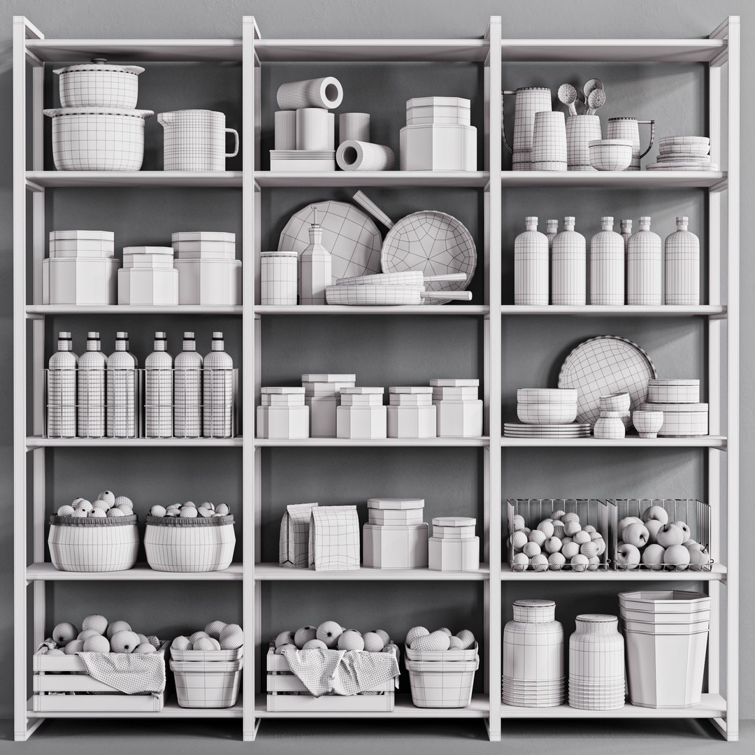 Kitchen Accessories 3D Model – High Poly Asset, FBX & OBJ Formats - View 6