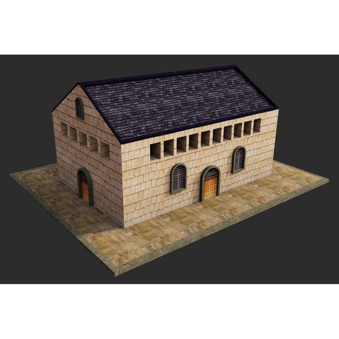 Ancient Pier Building 3D Model – Detailed Game-Ready Asset, FBX, OBJ - View 7