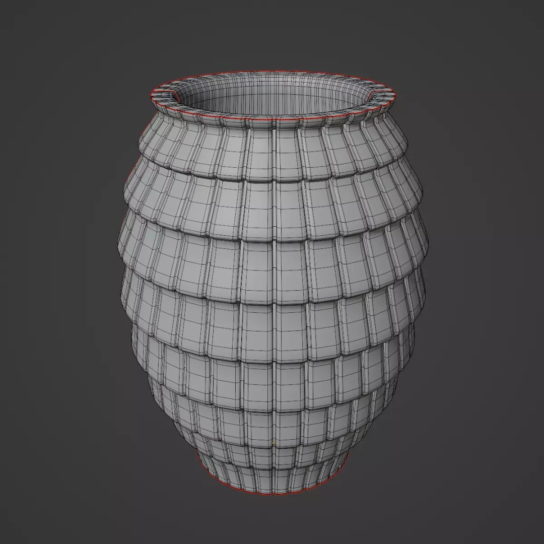 Porcelain Vase 3D Model – Mid Poly Game Asset, PBR Textures, Blender - View 10