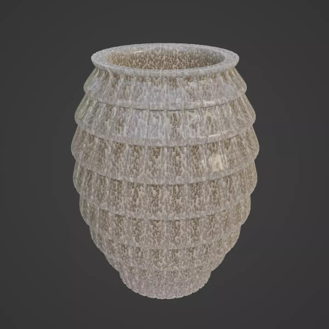Porcelain Vase 3D Model – Mid Poly Game Asset, PBR Textures, Blender - View 8