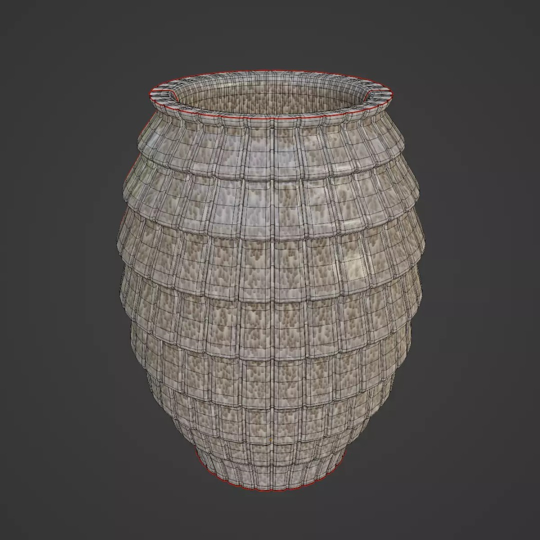 Porcelain Vase 3D Model – Mid Poly Game Asset, PBR Textures, Blender - View 9