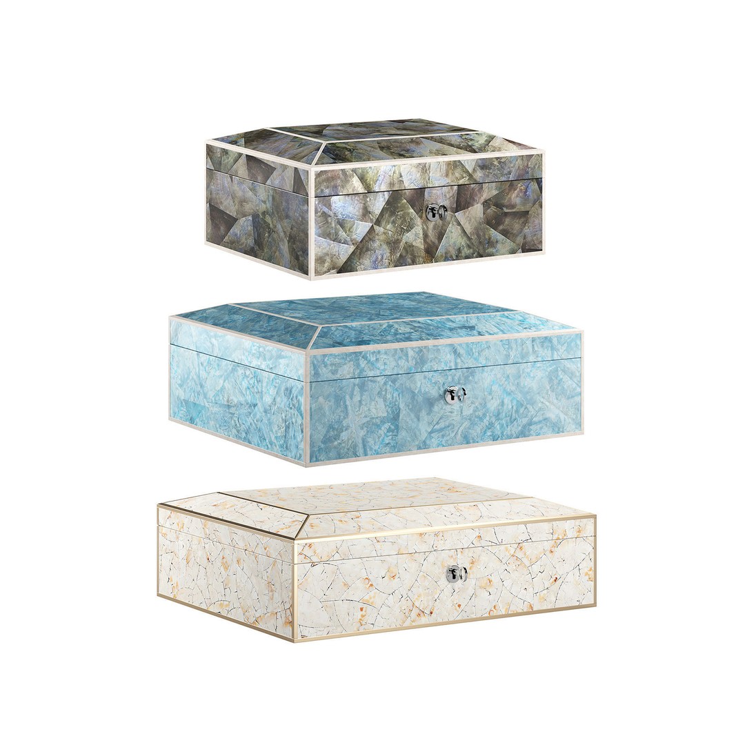 Decorative Luxury Jewelry Boxes 3D Model – Low Poly Archviz Asset, FBX - View 3