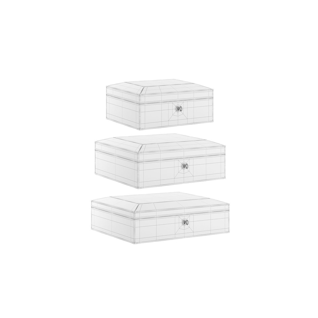 Decorative Luxury Jewelry Boxes 3D Model – Low Poly Archviz Asset, FBX - View 4